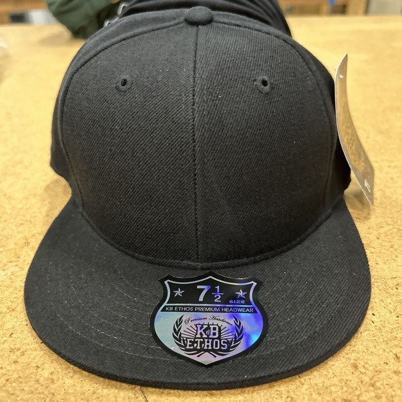 NEW KB Ethos Hat Cap Size 7 1/2 Fitted Black Adult Lot of 6 Blanks - Picture 6 of 6